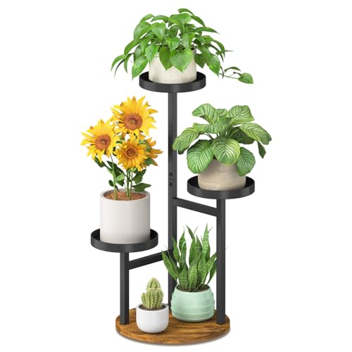 iDavosic.ly 3 Tier Plant Stand Indoor, Corner Tiered Holder Shelf, Brown - color: Black - Brown, size: 3 Tiers