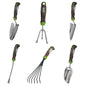 AMES 24451009 6-pc. Ergo Gel Grip Garden Tool Set with Hand Trowel, Weeder, Rake, Transplanter, Scoop & Cultivator - style: Trowel, Weeder, Rake, Transplanter, Scoop & Cultivator
