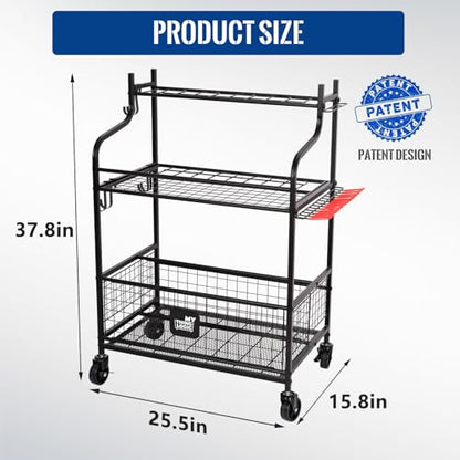 Mythinglogic Rolling Garden Tool Organizer for Garage, Yard and Lawn Tools - size: Deluxe Tower