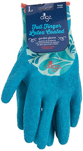 Digz Long Cuff Stretch Knit Garden Gloves with Full Finger Latex Coating - size: Small (Pack of 1)