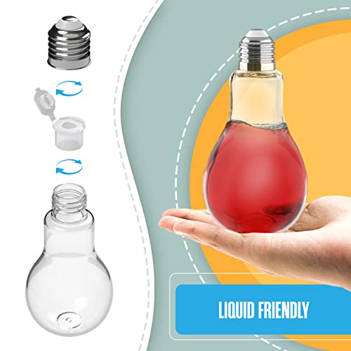 Plastic Light Bulbs, Fillable Light Bulbs, Containers, Clear, 200ML, 24PK - color: Silver, size: 200 ml