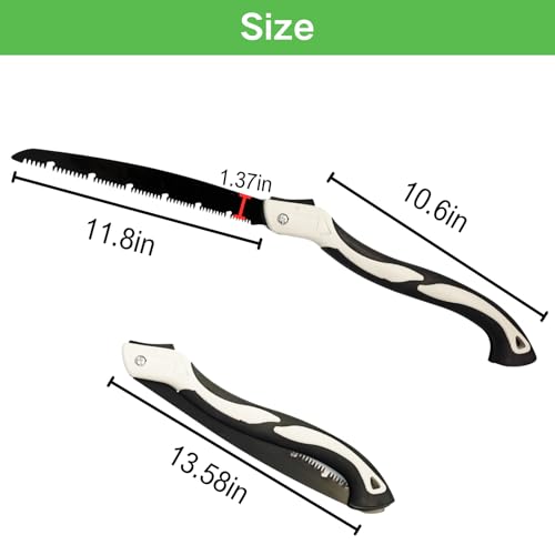 11.8 Inch Folding Hand Saw, SK5 Steel Pruning Saw for Wood Cutting