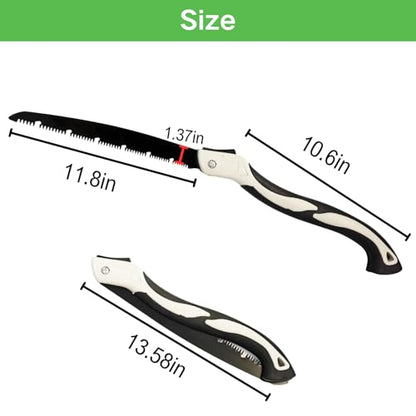 11.8 Inch Folding Hand Saw, SK5 Steel Pruning Saw for Wood Cutting