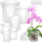 10 Pack Clear Plant Nursery Pots with Drainage 6 Size Plastic Orchid Pots - size: MIX-6 Sizes