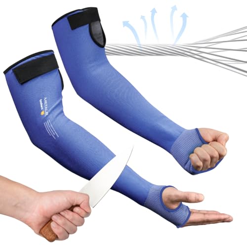 toolant Ultra-Comfort Cut Resistant Sleeves for Gardening & Welding - color: Blue, size: ANSI A4 Cut Resistant Sleeves