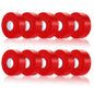 10 Pack Red Flagging Tape, Non-Adhesive Plastic Ribbon Neon Marking Roll - color: Red - 10pack
