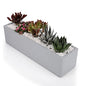 15 Inch Grey Rectangular Cement Planter Concrete Succulent Planter Windowsill Box - size: Large