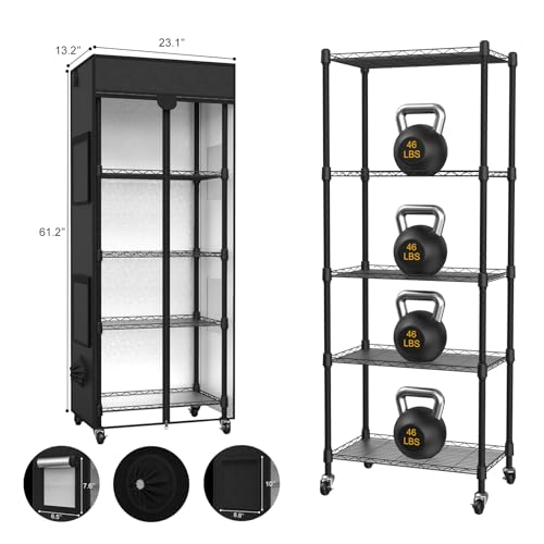 Small Greenhouse for Indoors, 5 Tier 23.1" L×13.2" W×61.2" H