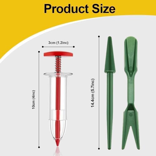 6Pcs Mini Sowing Seed Dispenser, Seed Planter Tool, Handheld Seed Planter, Mini Hand Seed Spreader, Garden Seed Planter, Small Seed Spreader with Seedlings Dibber Widger for Spreading,Seed Sower Tool