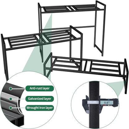 Plant Stand Indoor Outdoor, 3-Tier Stackable Wrought Iron Plant Stands - size: 24''