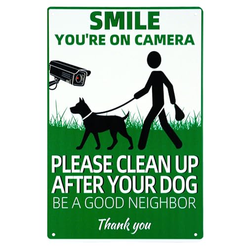Please Clean Up After Your Dog Metal Yard Sign, No Pooping - color: Color07