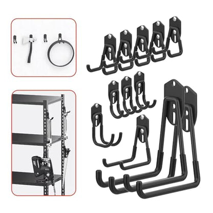 WALMANN Garage Storage Hooks, Wall Mount Utility Hooks for Tools, Black - style: Black Hook