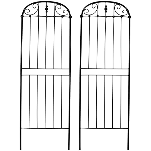 Sunnydaze 32" Black Metal Garden Trellis for Climbing Plants, 2-Pack - style: Elegant Scroll - 32"