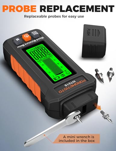 Moisture Meter 5 in 1 POROMETISTO, Three-Color Alarm and 5 Modes Detections