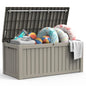 LubanNese 150 Gallon Outdoor Deck Box, Lockable Waterproof Storage Container, Resin Weatherproof Box for Patio Garden Pool Toys Tools Cushions, Grey