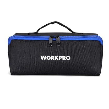 WORKPRO 10" Tool Bags, 3 Pack Zipper Tool Pouch with Wide Mouth Design - color: Black