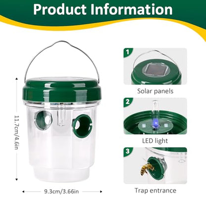 3 Pack Outdoor Hanging Wasp Catcher Reusable Insect Catching Container for Garden Yard Deck
