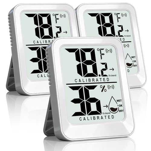 AyayaBoss 3 Pack Room Thermometer Indoor Hygrometer - color: white
