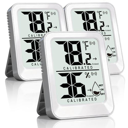 AyayaBoss 3 Pack Room Thermometer Indoor Hygrometer - color: white