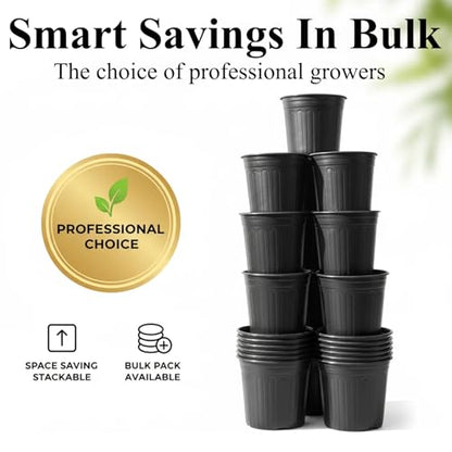 50 Pack 5 Gallon Flexible Plant Nursery Pots for Plants with Drainage Holes - size: 5 Gallon
