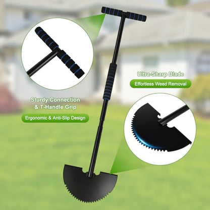 Half Moon Edger Lawn Tool, 41" Garden Edging Shovel with Saw Tooth