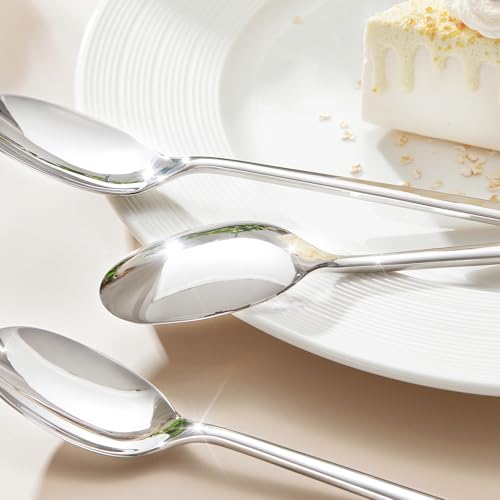KINGSTONE 16 Piece Dinner Spoons Set, Stainless Steel Spoons - size: 16-Piece, style: Dinner Spoons