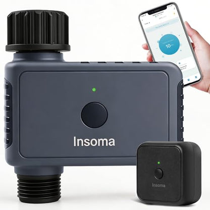 Insoma WiFi Sprinkler Timer, Water Timer for Garden, Smart Hose Timers with Hub Support 2.4GHz WiFi & Bluetooth, Rain Delay & Manual Watering, App/Voice Control Work with Alexa & Google Assistant - size: 1 Zone-WiFi