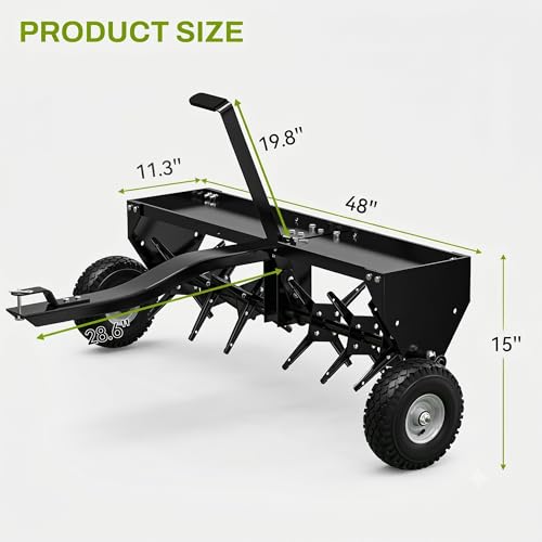 48in Tow Behind Plug Aerator w/32 Galvanized Coring Knives, Universal Hitch