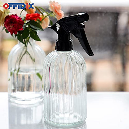 OFFIDIX Spray Bottle Glass Plant Mist Clear Watering Can for Inside 13.5oz - color: H-Clear