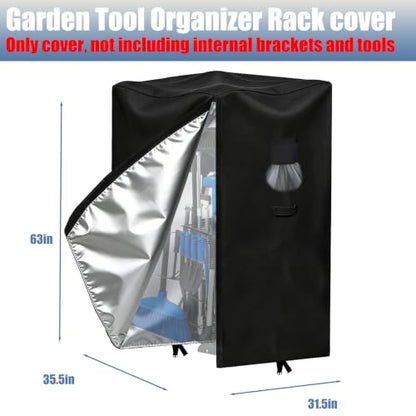 Garden Tool Organizer Rack Cover, All-Weather Water-Resistant Cover