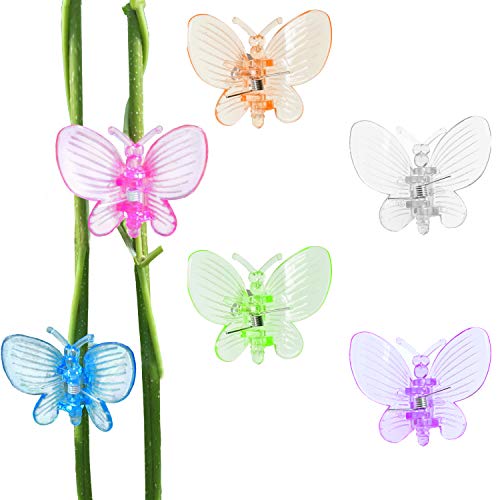 BEADNOVA Orchid Clips 30Pcs Butterfly Plant Clips Orchid Support Clips Vine Clips Plant Clips for Support Flower Orchid Vine (Mix Color, 30PCS)