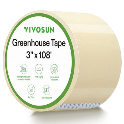VIVOSUN Greenhouse Repair Tape, 6.3 mil 3" x 108' Heavy Duty Plastic Tape - size: 3”x108’