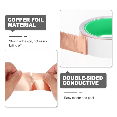 PATIKIL Copper Foil Tape (0.24" x 33/66FT) (1Set) Double Conductive Tape - size: 0.24 Inch x 33/66FT