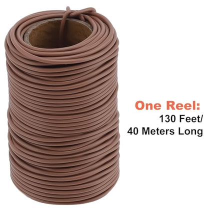 TELENT OUTDOORS 130 Feet Soft Plant Tie Brown Twist Garden Ties for Plants Gardening Home Office Organization TPR Garden Ties Supplies with 2.5mm Diameter - color: brown