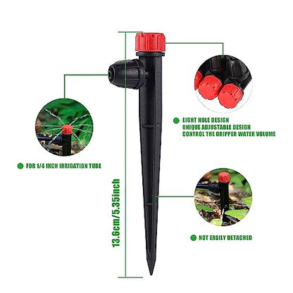25 Pcs 360° Adjustable Drip Irrigation Spray Emitters - style: 25pcs-Colorful*13 Sprayer*12 Drip