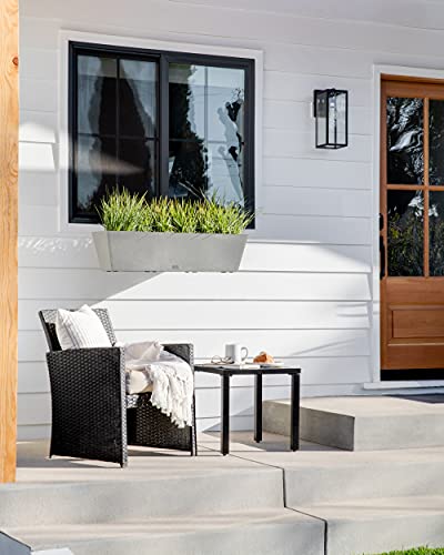 Veradek Pure Series Railing Planter - Tapered Window Box with Bracket - color: Gray, size: 36 inch - 2 Pack