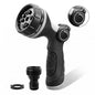 Garden Hose Nozzles,Hose Spray Nozzle with Adjustable 10 Watering Patterns - color: Black