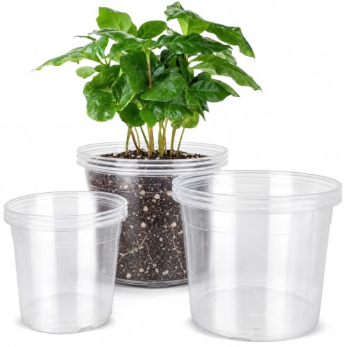 6/8/10 Inch Clear Nursery Pots with Drainage, Plastic Pots for Plants - size: 6 8 10 inch