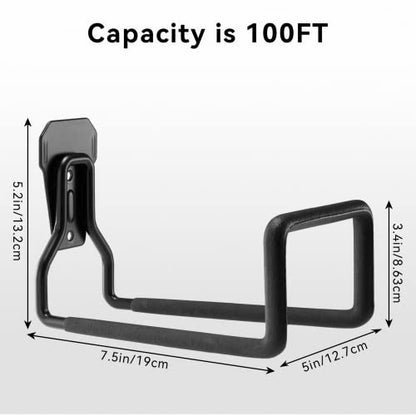 2 Pack Metal Garden Hose Holder, Heavy Duty Wall Mount Hose Hanger - size: 100FT*2