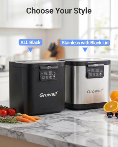 Growell 4L Electric Composter for Kitchen, Countertop, Indoor Compost Bin - color: Silver