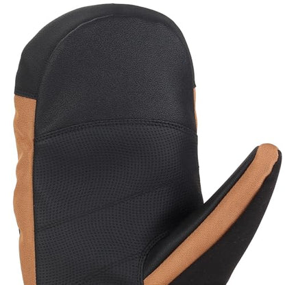Carhartt Men's Waterproof Insulated Knit Cuff Mitten - color: Brown/Black, size: XX-Large