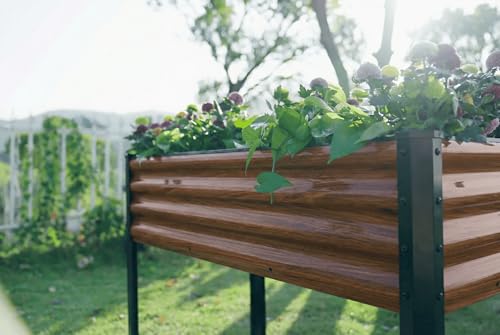 SnugNiture Raised Garden Bed with Legs, 48×18×32in, Brown - color: Brown, size: 48×18×32in(1PCS)