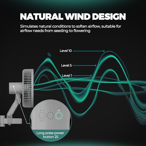 MARS HYDRO 6'' Oscillating Clip-On Grow Tent Fan, 10 Wind Speeds, EC Motor - size: 1PC
