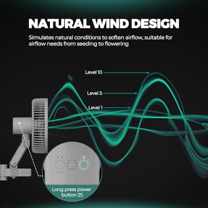 MARS HYDRO 6'' Oscillating Clip-On Grow Tent Fan, 10 Wind Speeds, EC Motor - size: 1PC