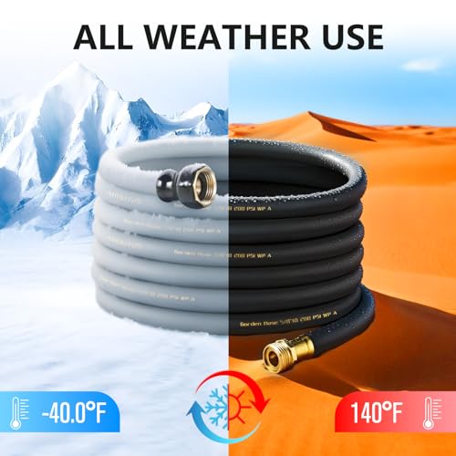 Garden Hose 5/8"x 50ft Brass Rubber Heavy Duty Water Hose 600 PSI Black - color: Black, size: 50FT