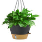 ZMTECH Large 12Inch Self Watering Hanging Planter, Water Window & Chain - color: Dark Gray