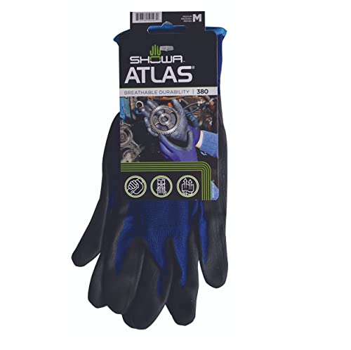 SHOWA 380 Foamed Nitrile Palm Coated General Purpose Work Gloves with Nylon Liner, 13-Gauge, Small (1 Pair) - size: Small, style: 1 Pair
