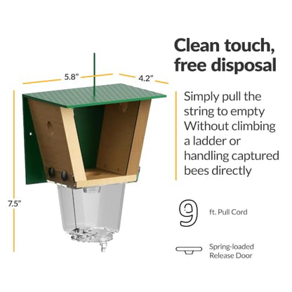 Ultimate Pro Outdoor Carpenter Bee Trap by Best Bee Brothers, Green 1-Pack - color: Green, size: 1 Pack