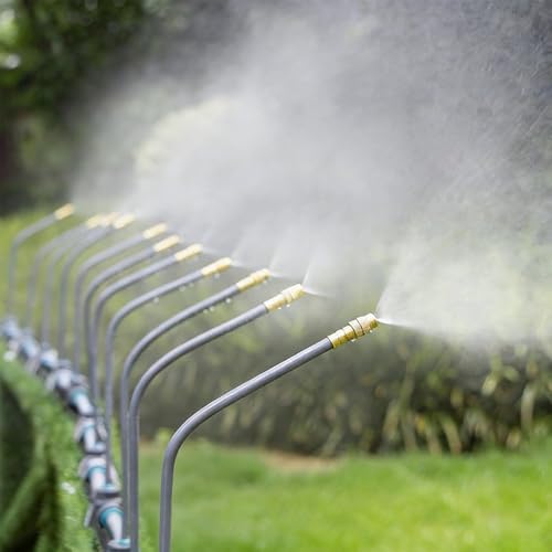 Drip Irrigation System, 66Ft 5/16 Inch Hose, 20 Adjustable Copper Nozzles, Automatic Atomizing Watering Kit for Greenhouse, Outdoor, Raised Bed, Lawn - size: 66FT