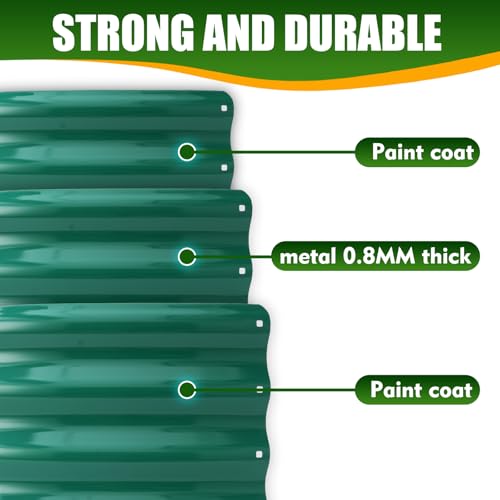TBMLC 17" Tall,40" Diameter Elevated Round Metal Raised Garden Bed Green - color: Dark Green, size: 3.3FT Diameter